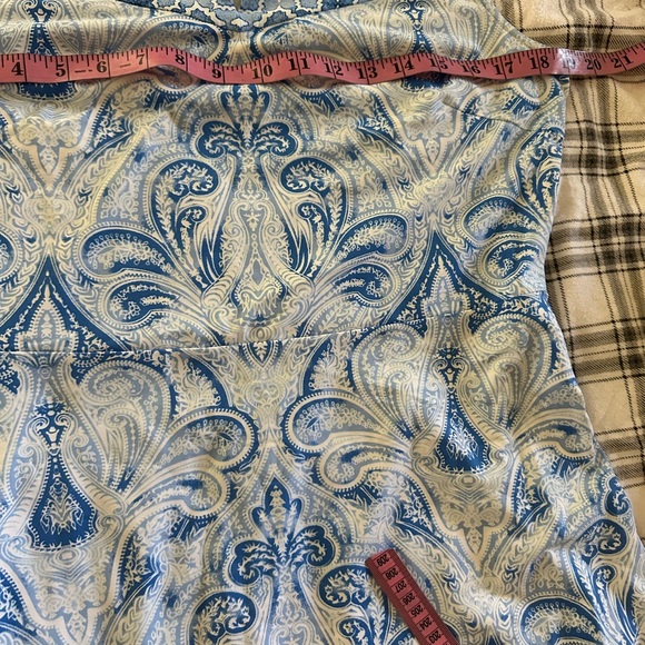 J. McLaughlin Blue White Paisley Print Sleeveless Stretchy Coastal Dress Size M - Picture 13 of 13